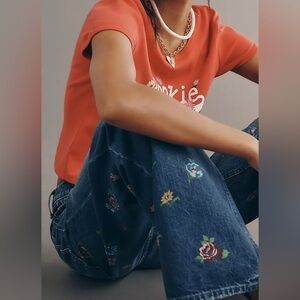 MOTHER “RERUN ZIP SNEAK DENIM”
WASH: FIELD OF FLOWERS 
*SIZE 26 *NWT $330.00